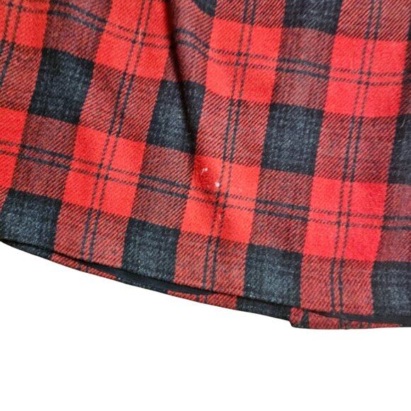 Hillard & Hanson Wool Blend Red Black Plaid Skirt Horsebit 28 Prep Grunge‎ - Picture 5 of 10
